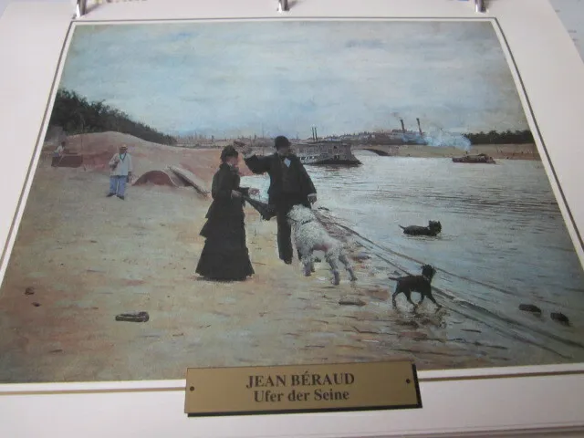 Kunstdruck Romantik Lean Bèraud   les Berges de la Seine 1880 Ufer der Seine