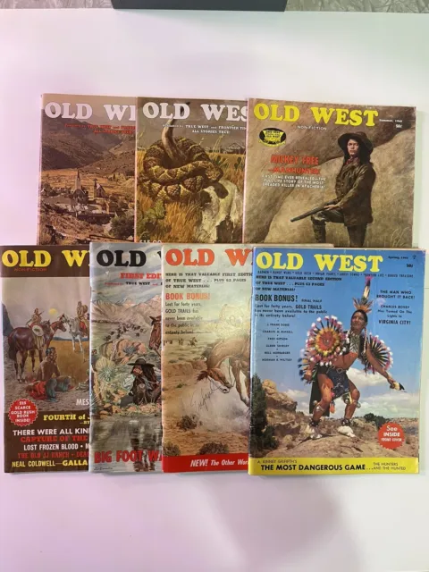 lot of 7 Vtg Magazines “Old West" 1960s True Stories Of Old West Treasures Gold