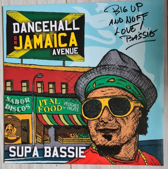 Supa Bassie Dancehall On Jamaica Avenue LP singed, firmado, dédicacé