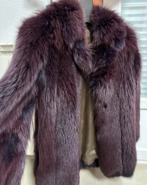 Manteau Fourrure Véritable Renard - Marque Moutal Lyon, Taille S, Occasion Très Bon état