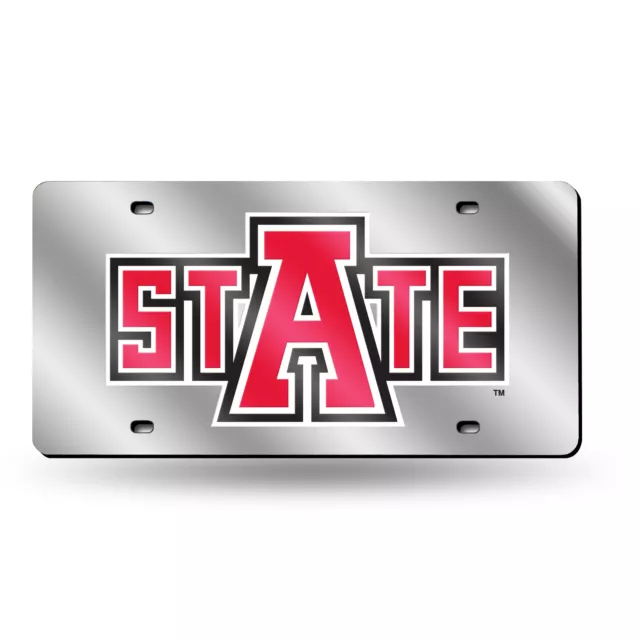 Arkansas State Red Wolves Mirrored Laser Cut License Plate Laser Tag