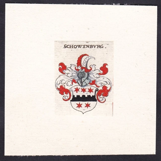 Schouenburg Schauenburg Escudo Abrigo De Arms Heráldica Grabado 17. Jh