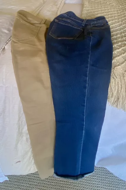 2 NOBO Mid Rise Bootcut Jeans Blue & Khaki Denim Juniors Size 1&3