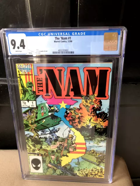 🔑💎🔥 The Nam #1 CGC 9.4 Marvel Comics 1986 First Print Michael Golden Vietnam 🔑💎🔥 The Nam #1 CGC 9.4 Marvel Comics 1986 First Print Michael Golden Vietnam