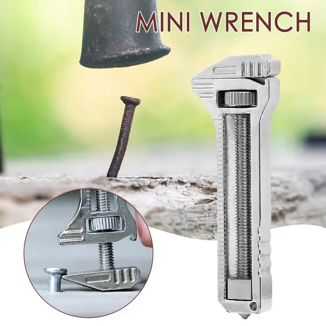 thumbnail image 2 of Compact Multi,Tool Wrench, Titanium Zinc Alloy, Bottle Opener Nail Puller Hiking Camping 2 of 13