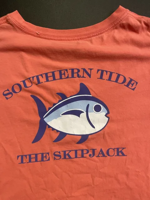 Southern Tide Shirt Mens XL  Orange Short Sleeve Casual Preppy Fishing Logo* 11