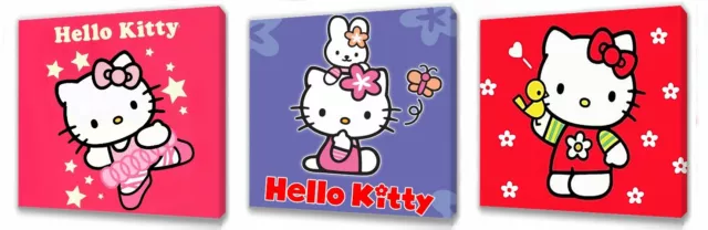 Hello Kitty Kids canvas wall art plaque pictures set of three pack II