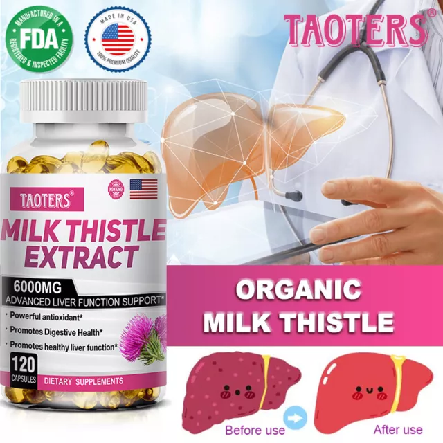 Milk Thistle Extract Capsules 6000mg Support Liver Function and Health