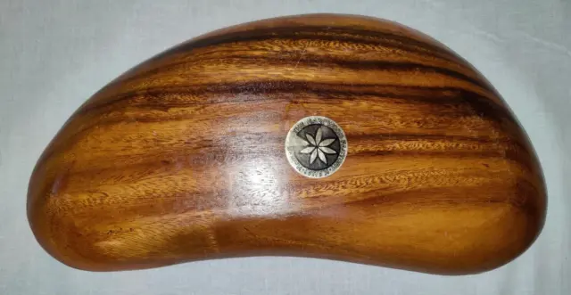 Monkey Pod Vintage Leilani Wood Carved Serving Dish 4 compartments 15"x8" 2