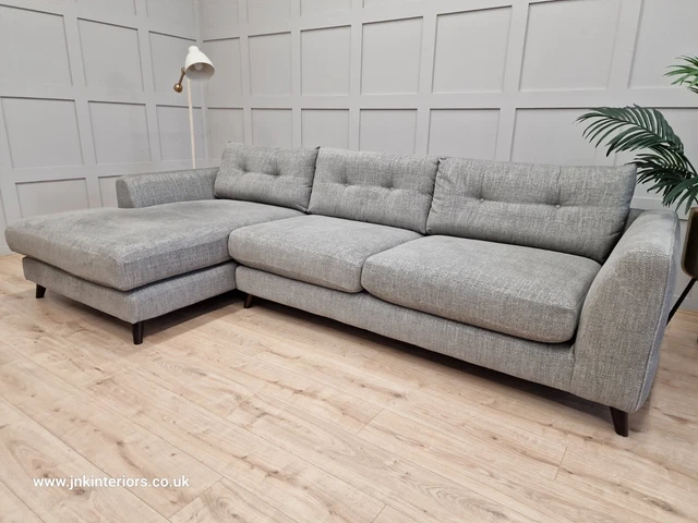 DFS Grand Designs Farnham Large LHF Chaise Sofa in Grey Weave RRP £2349