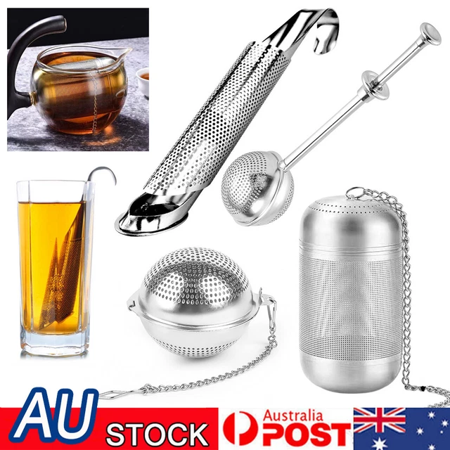 Stainless Steel Loose Leaf Tea Infuser Spice Tea Strainer Diffuser Filter AU