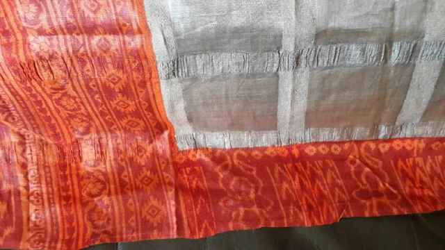 Grand Coupon En Soie Naturelle - Ancien Sari En Bon état, Occasion