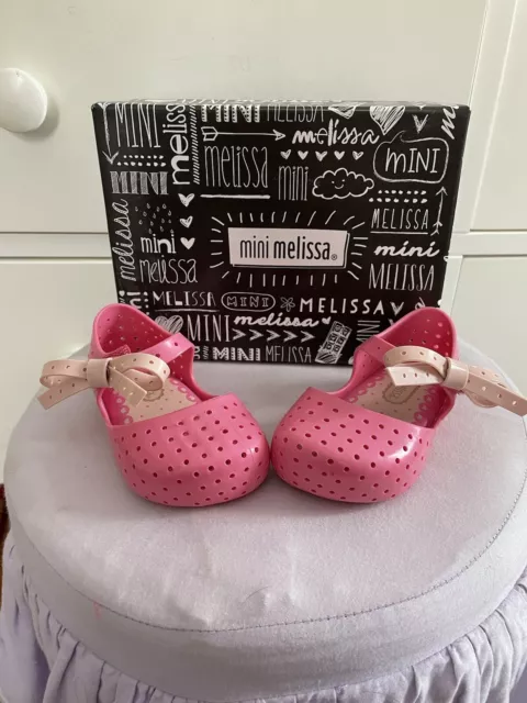 NWT MINI MELISSA pink bow mary jane shoes size 5