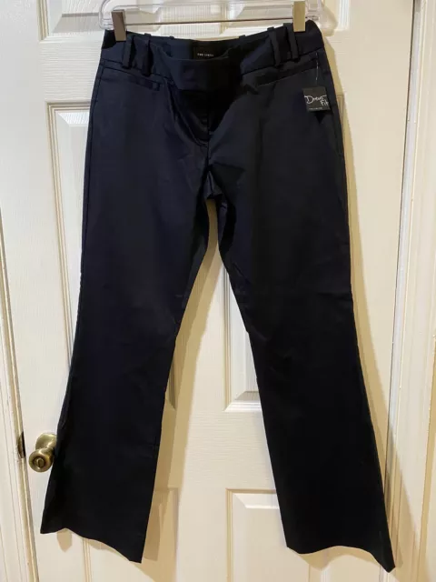 NWT The Limited Drew Fit Navy Pin Stripe Dress Pants Women Stretch Bootcut Sz 8