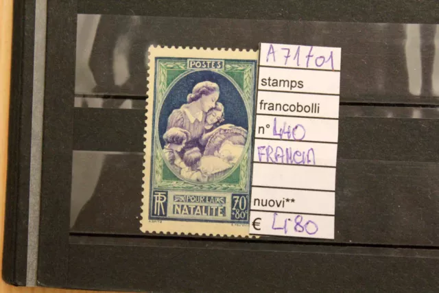 Francobolli Francia Nuovi** N°440 Stamps France Mnh** (A71701)