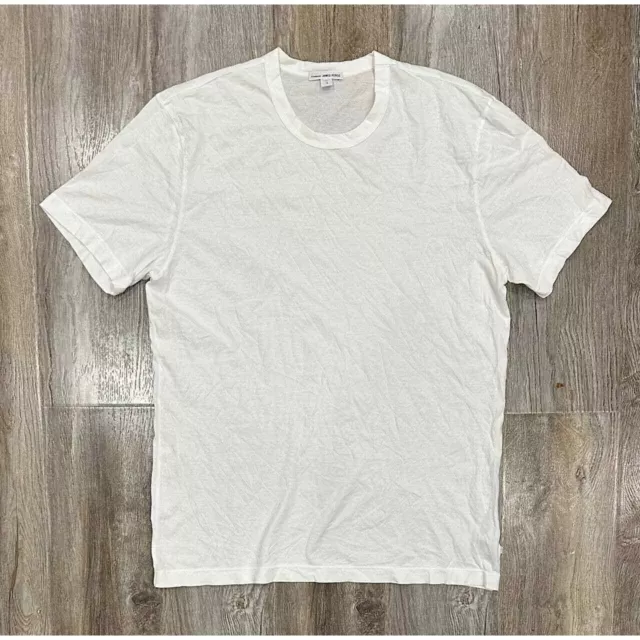 James Perse Men's MLJ3311 White Short Sleeve Crewneck T-Shirt