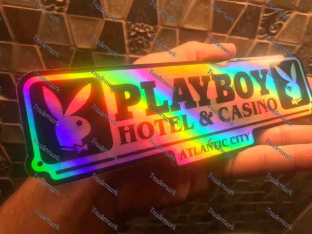 Vtg 1982 PLAYBOY HOTEL CASINO ATLANTIC CITY 9” Logo Sticker Sign Bunny MINT