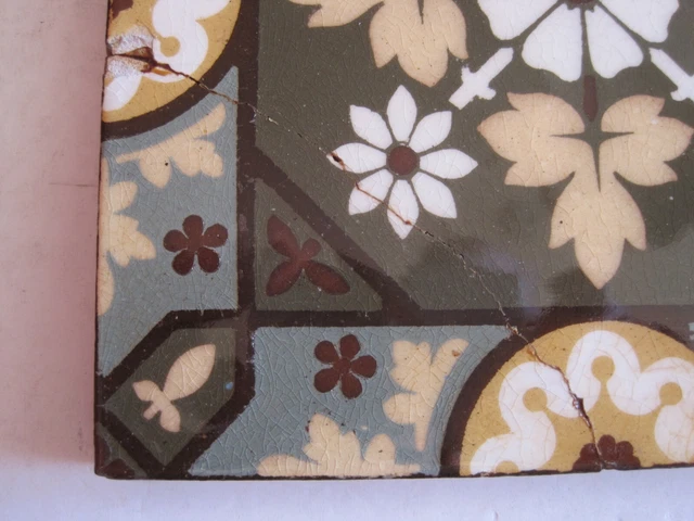 Antique Victorian Multi-Coloured Aesthetic Design Wall Tile 3