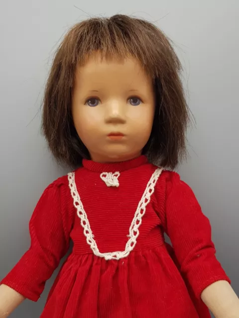Käthe Kruse Puppe hübsches dunkelhaariges Mädchen 35 cm 60ger Jahre