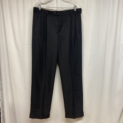 Mens Croft & Barrow Classic Fit Pleated Pant 36 x 32 Mens Black