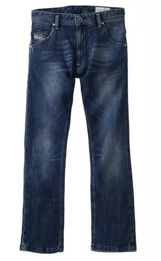 $139 NEW Diesel Big Boys US 14 Krooley Jeans Blue Straight Leg Stretch Denims