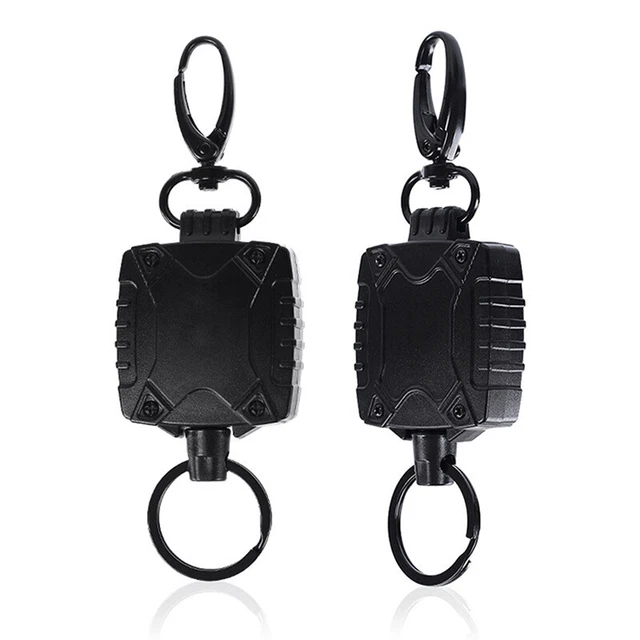 1Pc Outdoor Climbing Easy-Pull Buckle Keychain Retractable Keyring Ring Reel Qo