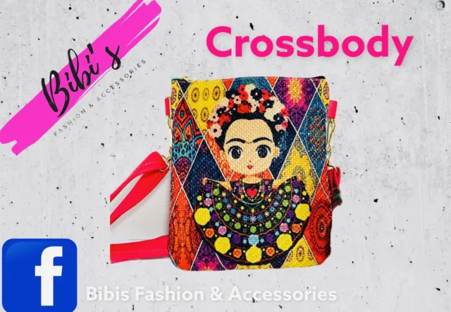 Frida Kahlo Cartoon Collection Cellphone Cross Body Bag