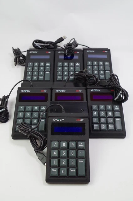 Lot of 7 IDTech SREDKey MagStripe USB Credit Card Readers IDSK-534833TEB