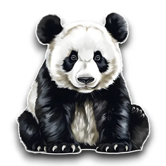 Cute Panda Bear Watercolour Animal Vinyl Sticker Decal For Car Laptop 100x95mm