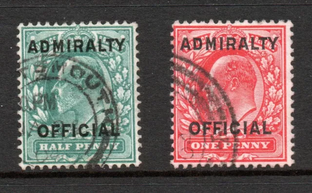 Great Britain, Admiralty  Official,  SG O107/108,  FU, 1903