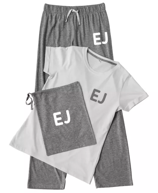 Personalised Pyjamas Initial Pyjamas Ladies Girls Grey Pyjamas Any initials