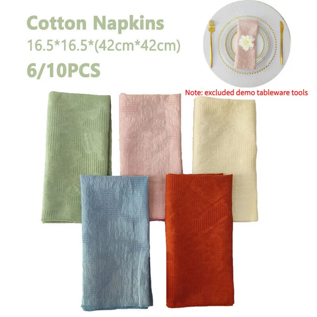 6/10pcs 100% Cotton Hotel Napkin Table Cloth Tableware Serviettes Wedding Party