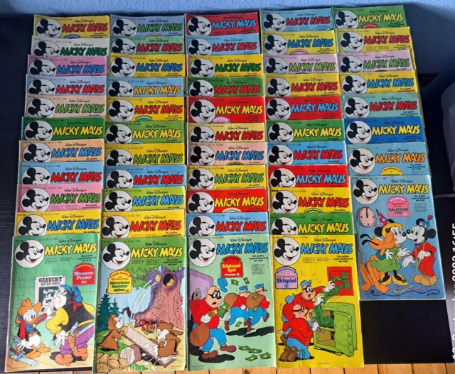 Walt Disneys Micky Maus EHAPA-Verlag 1980.52 Hefte teils mit Beilagen.Siehe Text