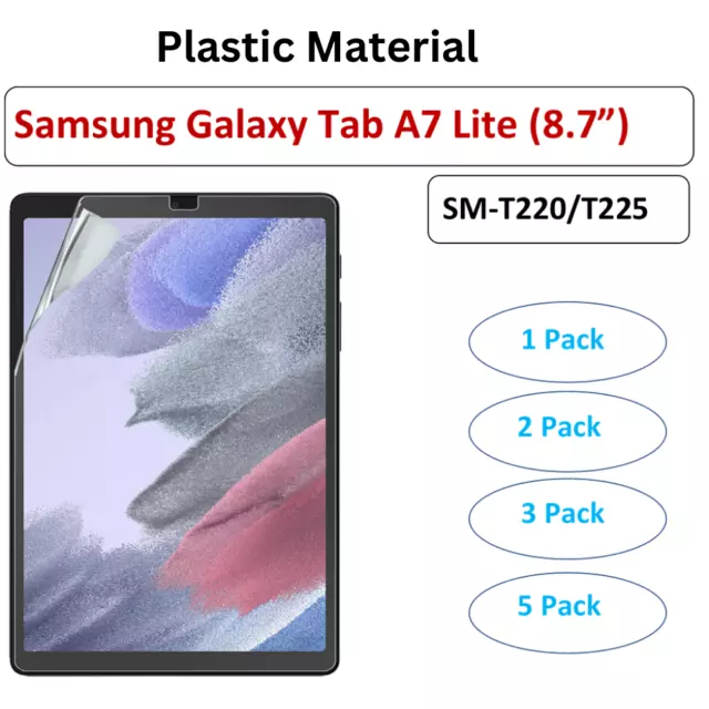 Clear Plastic Screen Protector For Galaxy Tab A7 Lite 8.7" (2021) SM-T220 /T225