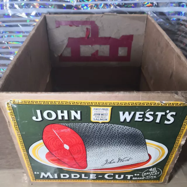 Big Box John West mittelgeschnittener Lachs Vintage Kunstkarton 27 x 21 x 34 cm