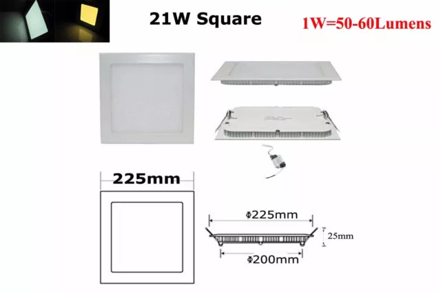 Dimmable Epistar Recessed LED Panel Light Ceiling Down Lights 9W 12W 15W 18W 21W