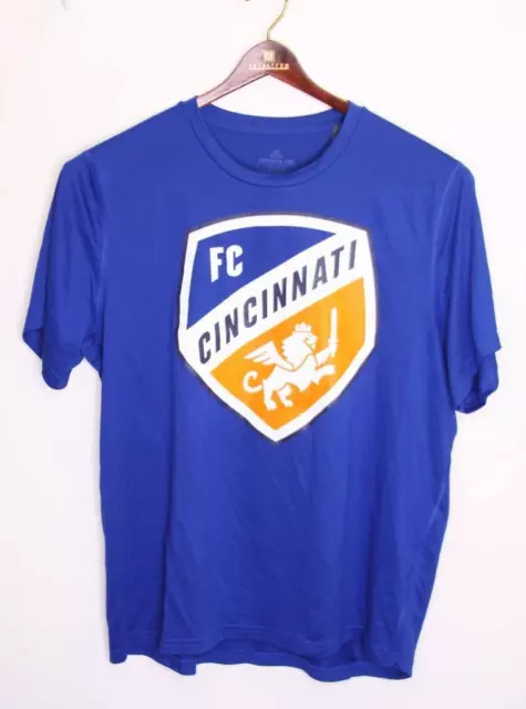 Adidas Mens XL Cincinnati MSL FC Football-Club Blue T-Shirt Short Sleeve NEW