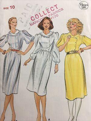 1980s Butterick 4197 Vintage Sewing Pattern Womens Dress Size 10