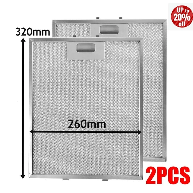 SPARES2GO Universal Cooker Hood Metal Mesh Filter (305 X 267mm, Pack Of