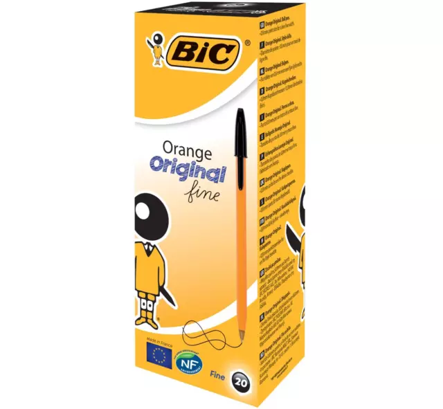 New Bic Orange BLACK Fine Biro Pen 0.8mm *CHOOSE FROM MENU, UK SELLER FREE P&P*