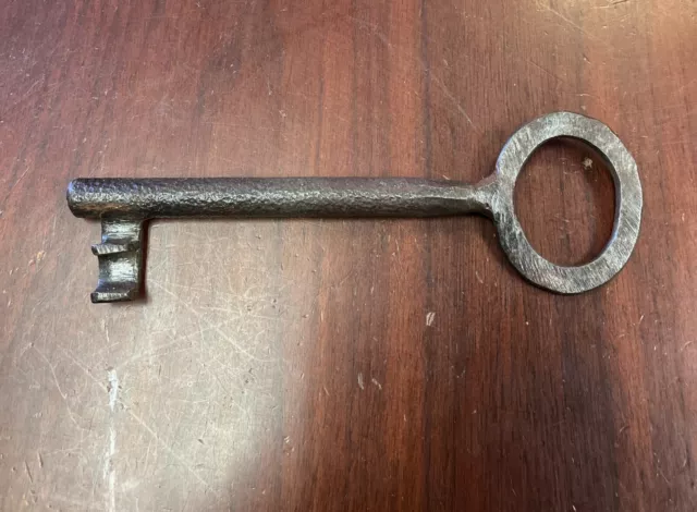 Vintage Large Iron Skeleton Key-Gate-Church-Jail-Lock