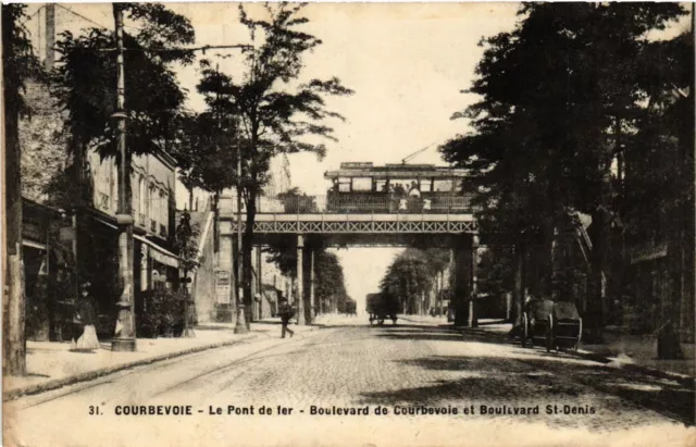 CPA AK COURBEVOIE Le Pont de fer Boulevard de COURBEVOIE et Boulevard (581923)