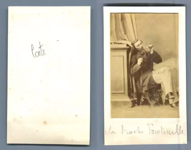 La Roche-Fontenilles  CDV, Vintage albumen Carte de Visite Tirage albuminé