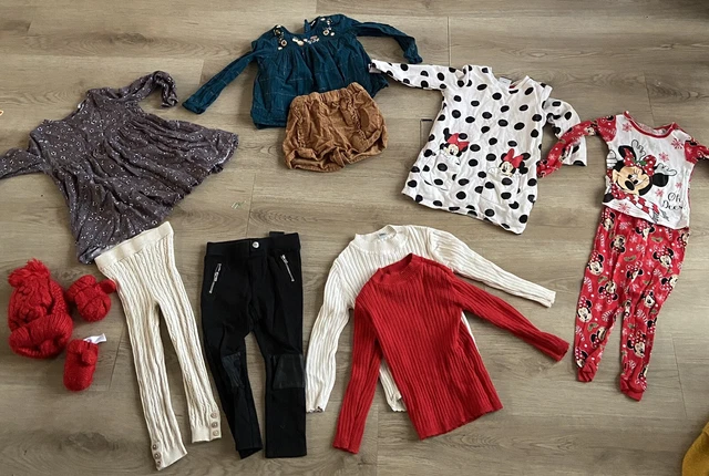 girls Clothes 2-3 years autumn bundle - H&M, Tu, Disney Minnie Mouse - 12 items 