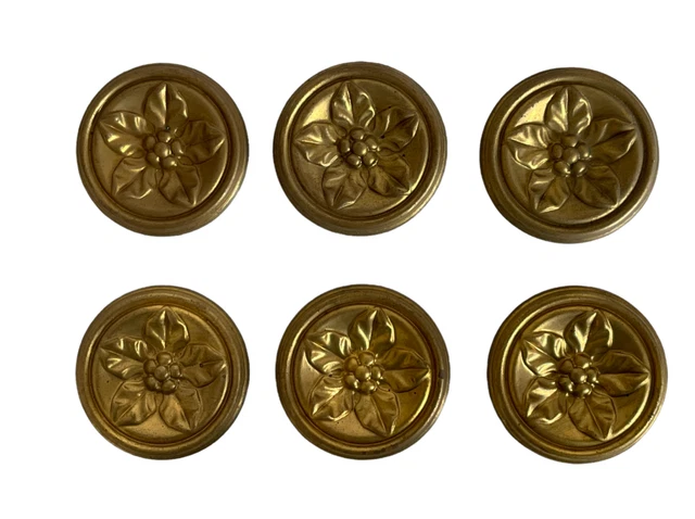 Antique Brass Flower Art Nouveau Ormolu Furniture Mount Decoration Embellishment