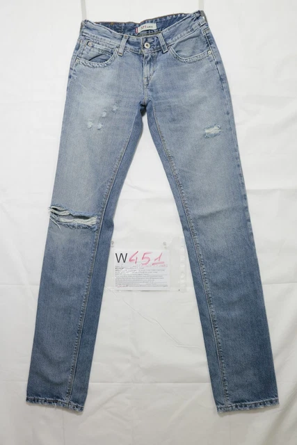 Jeans Levi's 571 Slim Fit Déchiré - Taille W27 L34 - Taille Basse Femme - Occasion Très Bon état