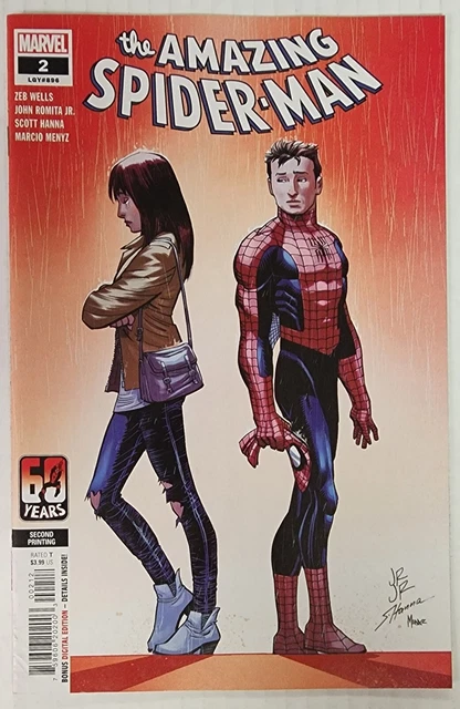 AMAZING SPIDERMAN #2 Fine/VF- 2nd Print Wells & Romita Jr Marvel 2022