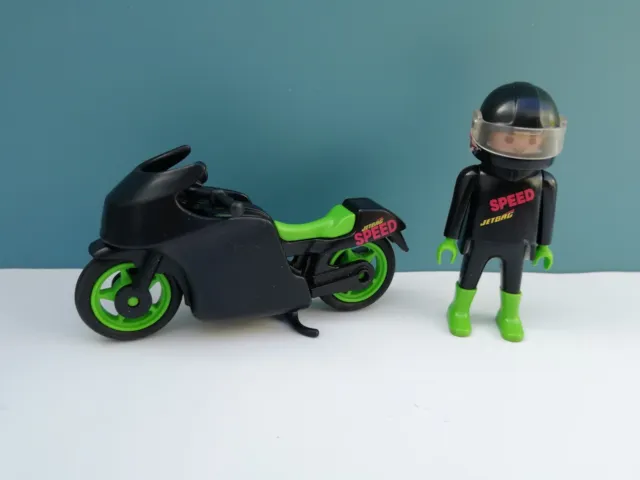 PLAYMOBIL FREIZEIT RACING - RENNMASCHINE MOTORRAD SPEED MIT FAHRER aus 3779