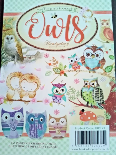 144 A6 Toppers From Hunkydory - Little Book Of Owls Cardmaking Craft Scrapbookin