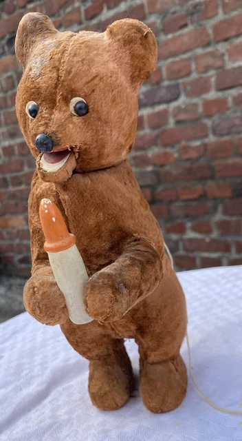 Jouet Ancien Mecanique Lapin Buveur Automate West Germany Avec Sa Boite